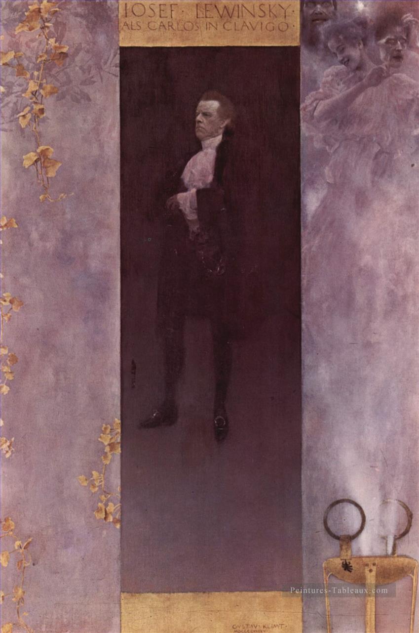 Portratdes Schauspielsers Josef Lewin skyals Carlos symbolisme Gustav Klimt Peintures à l'huile